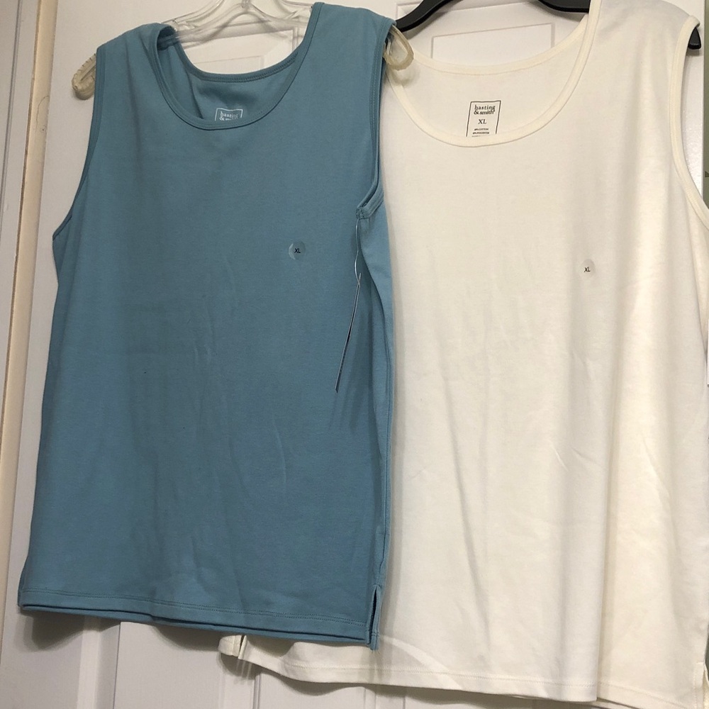 Hastings & Smith 2 Women's Sleeveless Tops - Blue and White